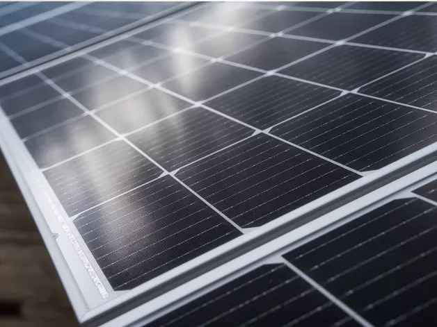 A close-up image of a Monocrystalline Solar Panel.